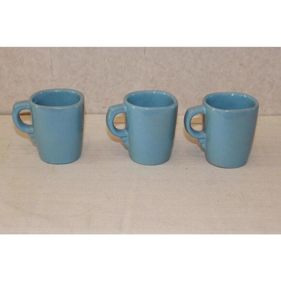 Vintage Frankoma 5CC Robins Egg Blue Tea Coffee Cup - Set of 3 - Picture 1 of 4